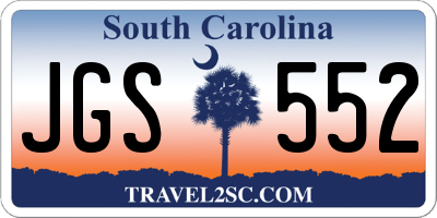 SC license plate JGS552