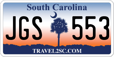 SC license plate JGS553