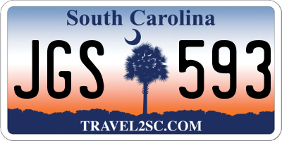 SC license plate JGS593