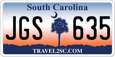 SC license plate JGS635