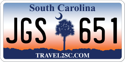 SC license plate JGS651