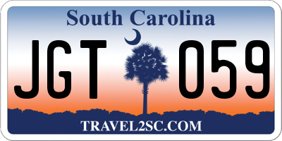 SC license plate JGT059