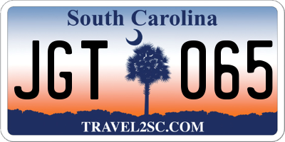 SC license plate JGT065