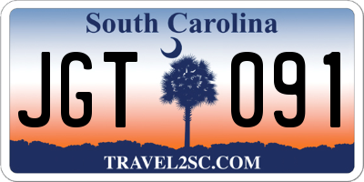 SC license plate JGT091