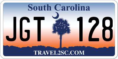 SC license plate JGT128