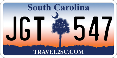 SC license plate JGT547