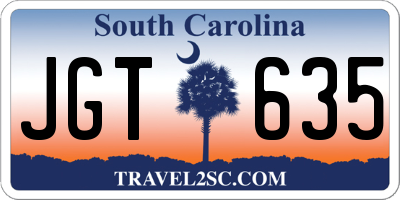 SC license plate JGT635