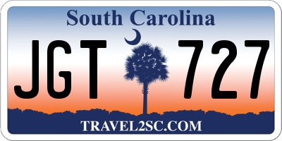 SC license plate JGT727
