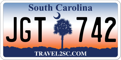 SC license plate JGT742