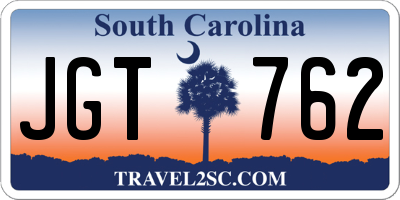 SC license plate JGT762