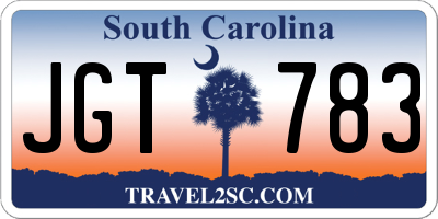 SC license plate JGT783
