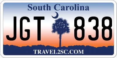SC license plate JGT838