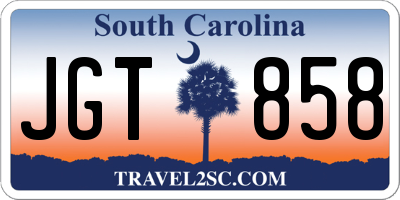 SC license plate JGT858
