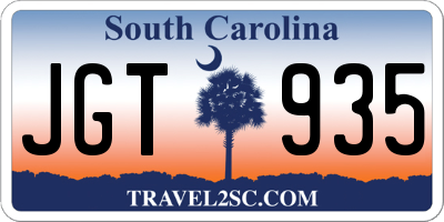 SC license plate JGT935