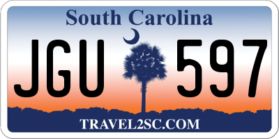 SC license plate JGU597