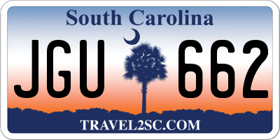 SC license plate JGU662