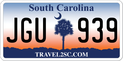 SC license plate JGU939