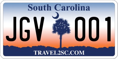 SC license plate JGV001