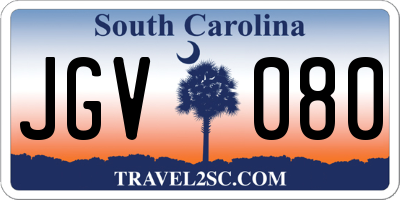 SC license plate JGV080