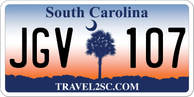 SC license plate JGV107