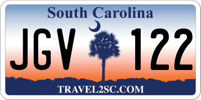 SC license plate JGV122