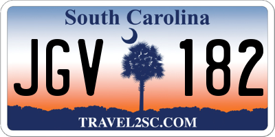 SC license plate JGV182
