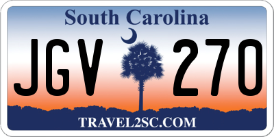 SC license plate JGV270