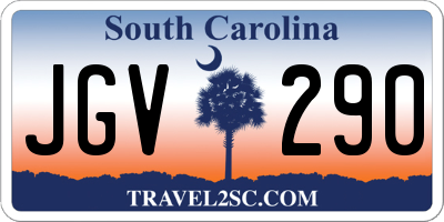 SC license plate JGV290