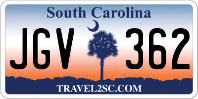 SC license plate JGV362