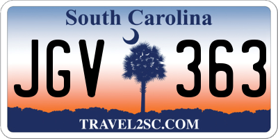 SC license plate JGV363