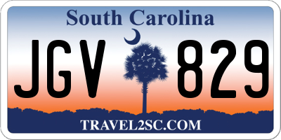 SC license plate JGV829
