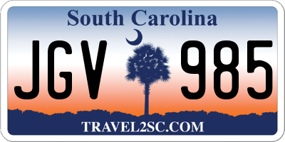 SC license plate JGV985