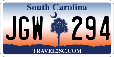 SC license plate JGW294