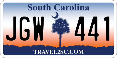 SC license plate JGW441