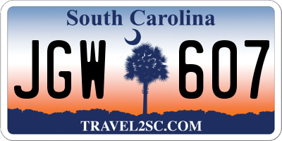 SC license plate JGW607
