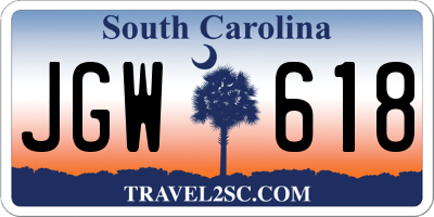 SC license plate JGW618