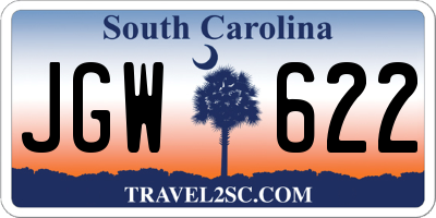 SC license plate JGW622