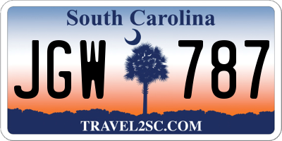 SC license plate JGW787