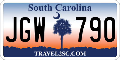 SC license plate JGW790
