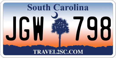 SC license plate JGW798