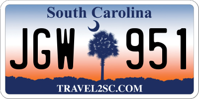 SC license plate JGW951