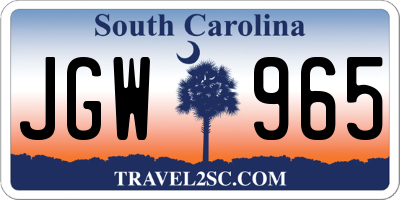 SC license plate JGW965
