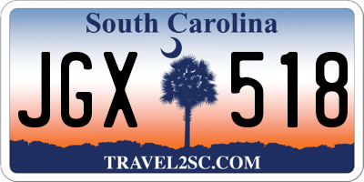 SC license plate JGX518
