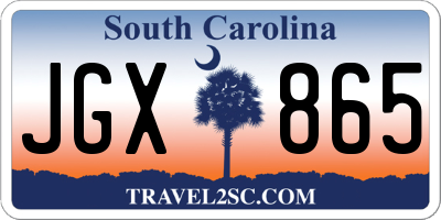SC license plate JGX865