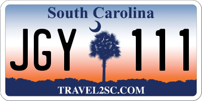 SC license plate JGY111