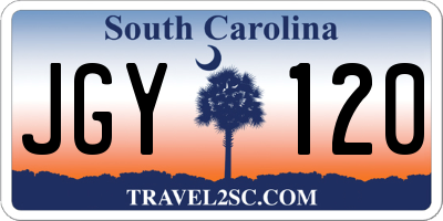 SC license plate JGY120
