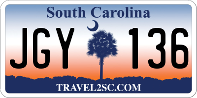 SC license plate JGY136