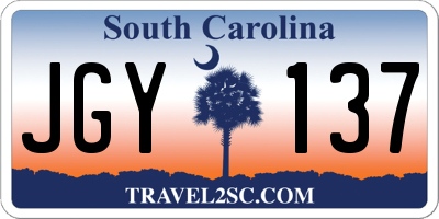 SC license plate JGY137