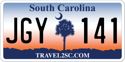 SC license plate JGY141