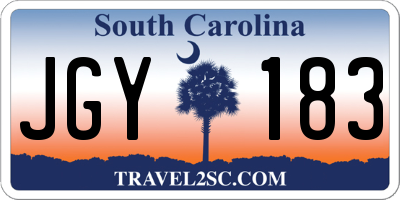 SC license plate JGY183